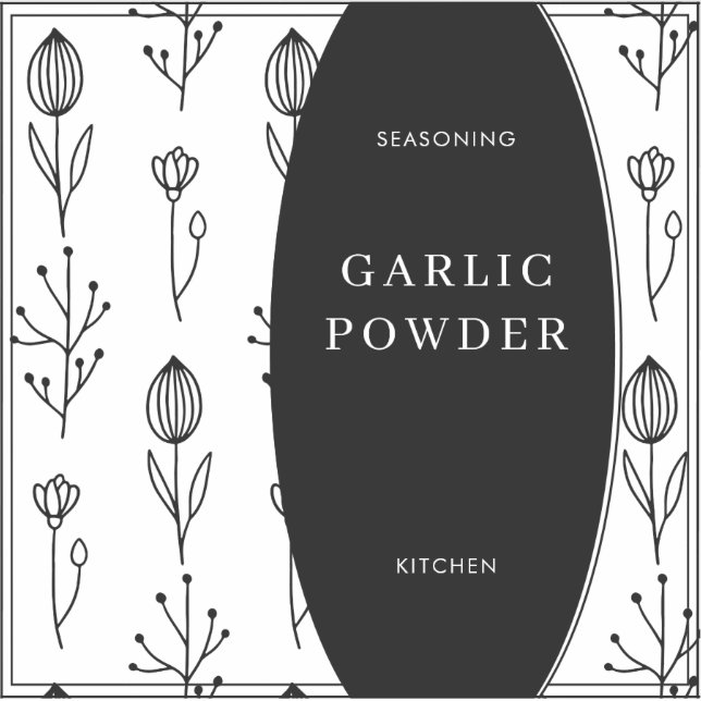 Simple Text Minimal Seasoning Pantry Jar Label (Front)