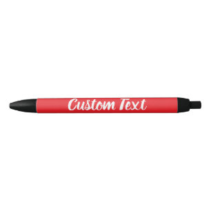 Simple Text on Red with White Script Template Black Ink Pen