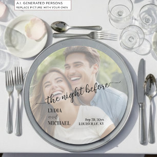 Simple Text Overlay Photo The Night Before Paper Plate