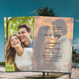 Simple Text Overlay Photo Wedding Invitation