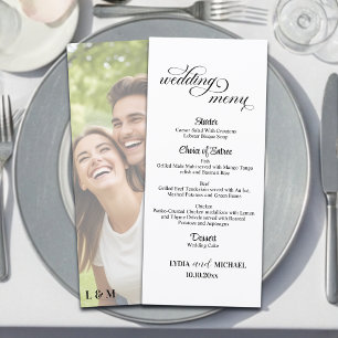 Simple Text Photo Overlay 4x9'' Wedding Menu