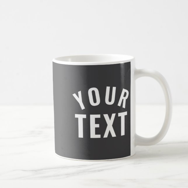 Simple Text Template Womens Long Sleeve Black _1  Coffee Mug (Right)