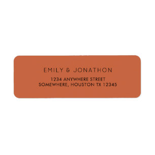Simple Text Terracotta Return Name Address