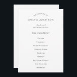 Simple Text Wedding Program Black White<br><div class="desc">Simple Text Wedding Program Black White. A minimalist typographical design with black text on dusty rose pink for your wedding programs which is fully customisable. The text, which you can easily personalise, is centred on both sides. You can change the text and background colours if you wish to match your...</div>