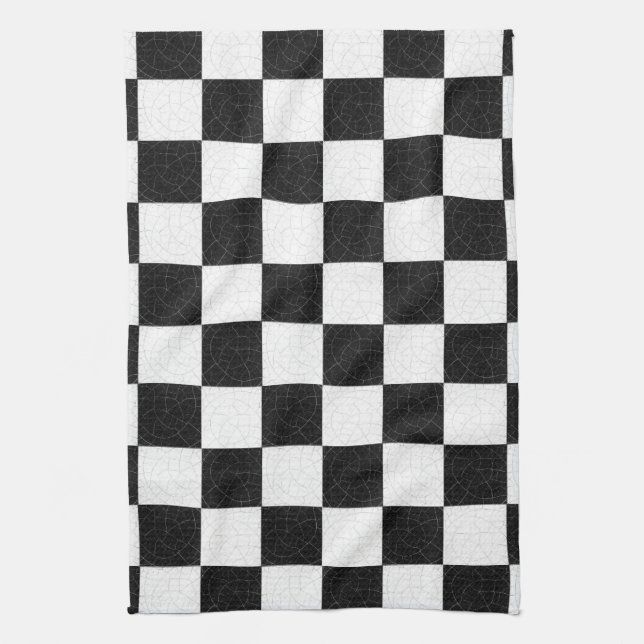 Simple textured chequerboard kitchen towel (Vertical)