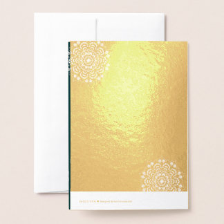 simple texured green wedding foil card