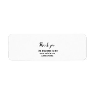 Simple thank you add business name details text t