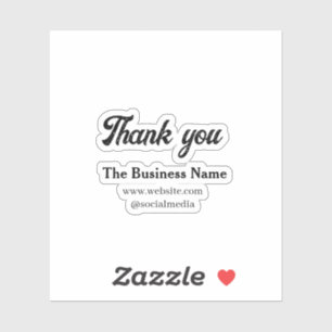 Simple thank you add business name details text t