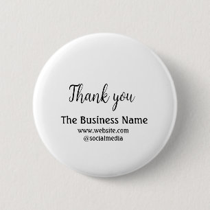 Simple thank you add business name details text  t 2 inch round button