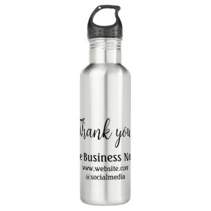 Simple thank you add business name details text  t 710 ml water bottle