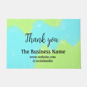 Simple thank you add business name details text t doormat