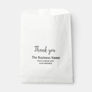 Simple thank you add business name details text  t favour bag