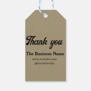 Simple thank you add business name details text  t gift tags