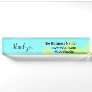 Simple thank you add business name details text  t nameplate