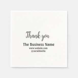 Simple thank you add business name details text  t napkin
