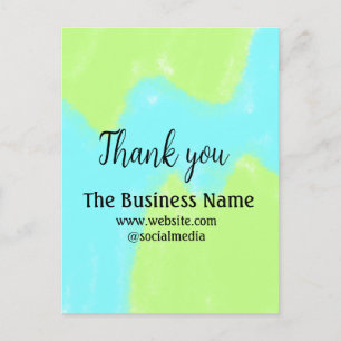 Simple thank you add business name details text t postcard