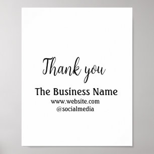 Simple thank you add business name details text t poster
