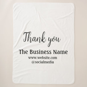 Simple thank you add business name details text  t sherpa blanket
