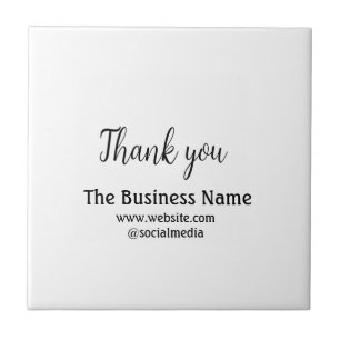Simple thank you add business name details text t tile