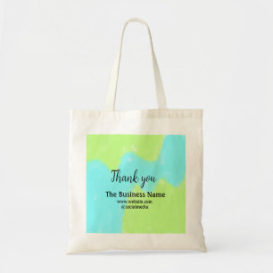 Simple thank you add business name details text t tote bag