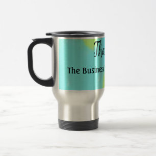 Simple thank you add business name details text t travel mug