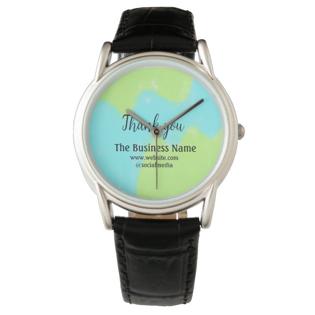 Simple thank you add business name details text  t watch (Front)