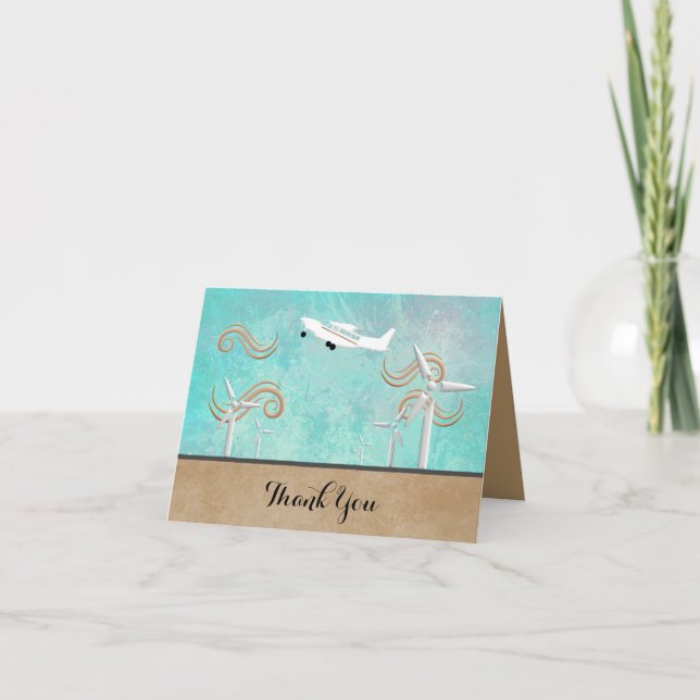 Simple Thank You Card with Cessna Plane (Front)