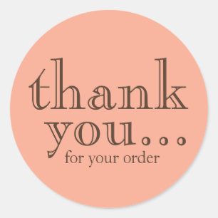 Simple Thank You For Your Order Business Customer Classic Round Sticker