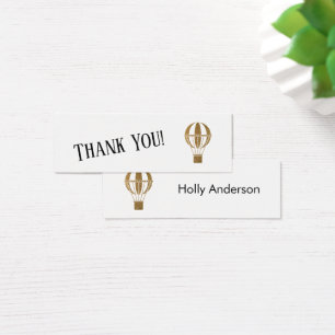 Simple Thank You Gold Hot Air Balloon Insert Card