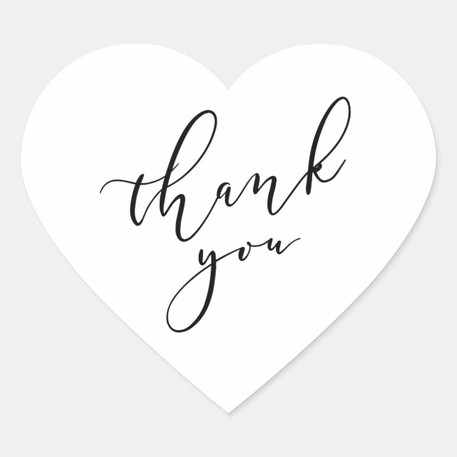 Simple thank you heart favour sticker (Front)