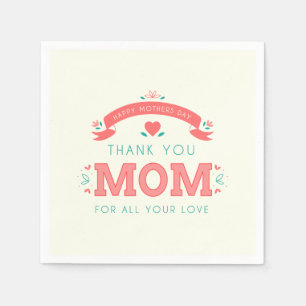 Simple Thank You Mom Mother's Day Napkin