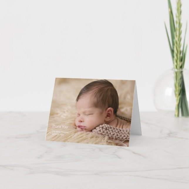 Simple Thank You Photo Birth Announcement (Front)