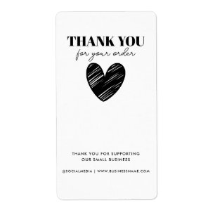 Simple Thank You Purchase Order Heart Business