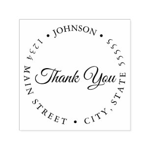 Simple Thank You Return Label Self-inking Stamp