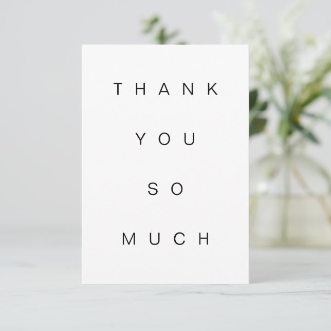 Simple Thank You So Much Flat Card (Standing Front)