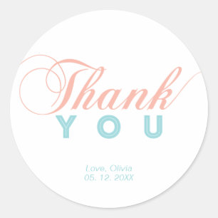 Simple Thank you Sticker for Shower / Party Favour