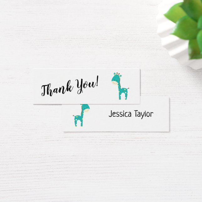 Simple Thank You w/ Teal Giraffe Insert Cards (Desk)