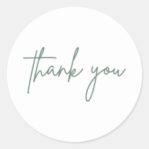 Simple Thank You Wedding Invitation Round Sticker