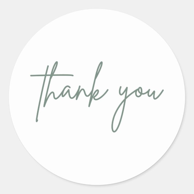 Simple Thank You Wedding Invitation Round Sticker (Front)