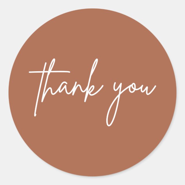 Simple Thank You Wedding Invitation Round Sticker (Front)