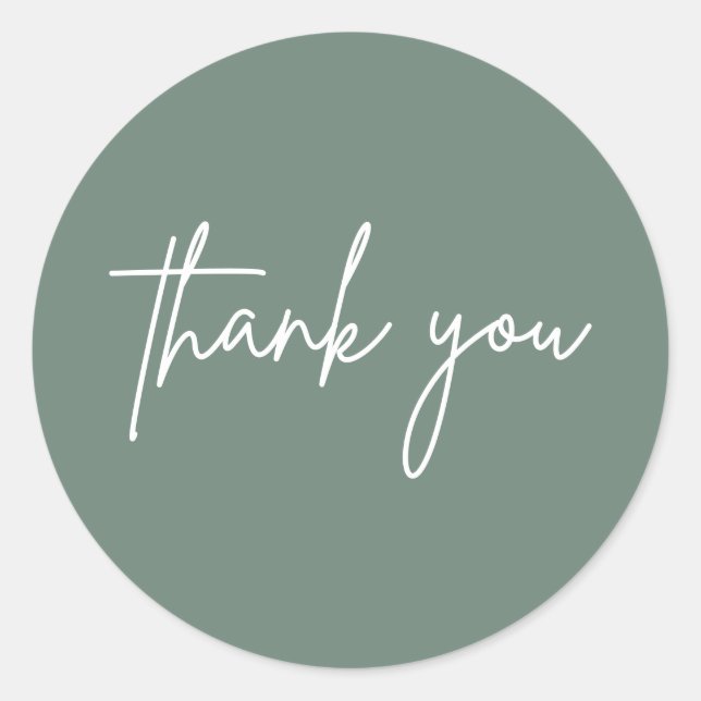 Simple Thank You Wedding Invitation Round Sticker (Front)