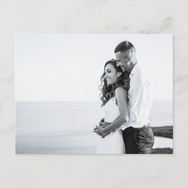Simple Thank You Wedding Postcard | Full Photo (Front)