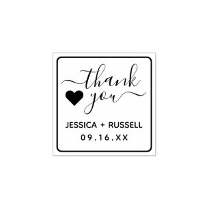 Simple Thank You Wedding Rubber Stamp