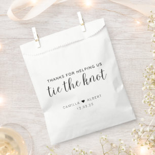 Simple Thanks for helping us tie the knot Wedding Favour Bag