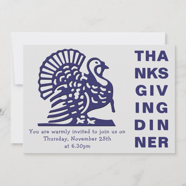 Simple THANKSGIVING DINNER Invitation (Front)