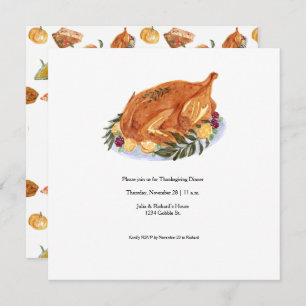 Simple Thanksgiving Turkey Dinner Invitation