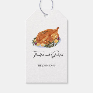 Simple Thanksgiving Turkey Dinner Invitation Gift Tags