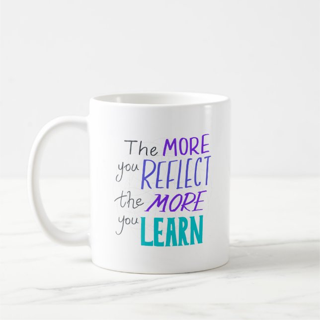 Simple The More You Reflect, The More You Learn  Coffee Mug (Left)
