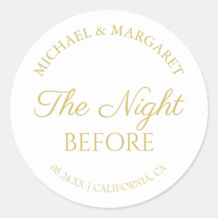 Simple The Night Before Rehearsal Dinner Classic Round Sticker