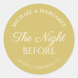 Simple The Night Before Rehearsal Dinner Classic Round Sticker
